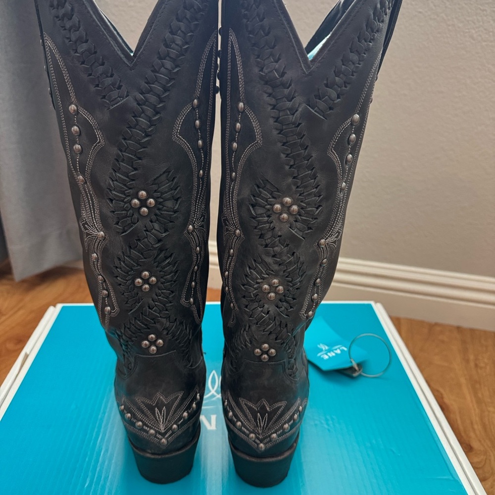 Lane COSSETTE Boots- Distressed Black size 10 - Picture 5 of 11